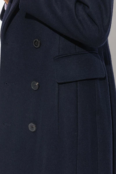 Dries Van Noten Trenchcoats & Mantels Fitted Wool Coat Blue 3 Dries Van Noten Trenchcoats & Mantels Fitted Wool Coat Blue