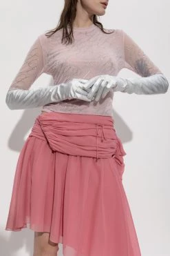 Dries Van Noten Handschoenen Leather Gloves Gray