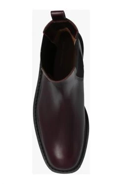 Dries Van Noten Enkellaarsjes Leather Ankle Boots Red