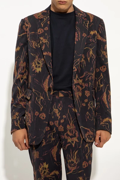 Dries Van Noten Jassen Blazer With Floral Motif Brown 4 Dries Van Noten Jassen Blazer With Floral Motif Brown - Afbeelding 3
