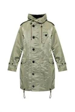 Dries Van Noten Parka Jassen Hooded Parka Green