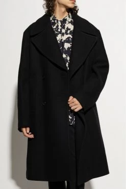 Dries Van Noten Jassen Double-breasted Coat Black -Dries Van Noten Verkoopwinkel 3fb50e7d742d36260a3ce26fa43a3bed