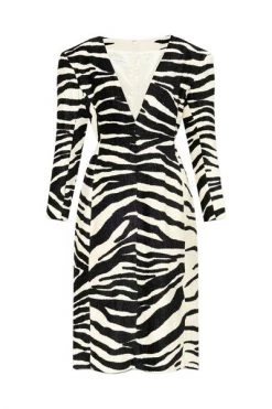 Dries Van Noten Casual Jurken Dress With Plunging Neckline Black -Dries Van Noten Verkoopwinkel 421bf1111cbed15ed568f67a39a820e3