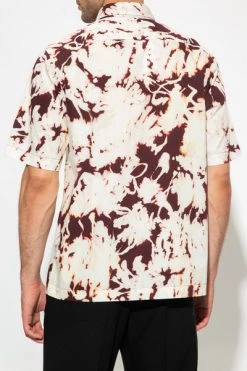 Dries Van Noten Korte Mouwen Overhemden Cotton Shirt Beige