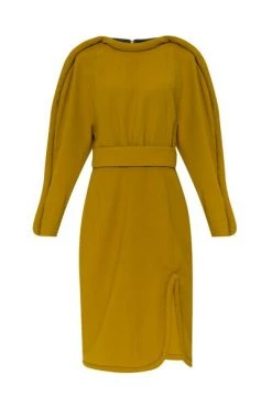 Dries Van Noten Casual Jurken Belted Dress Green
