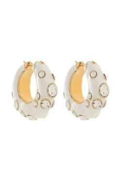 Dries Van Noten Oorbellen Hoop Earrings White