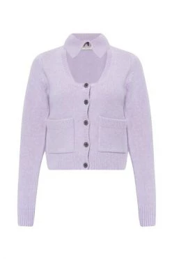 Dries Van Noten Vesten Wool Cardigan Purple