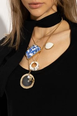 Dries Van Noten Kettingen Brass Necklace With Charms Yellow