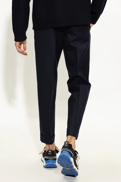 Dries Van Noten Kostuums Pleat-front Trousers Blue 4 Dries Van Noten Kostuums Pleat-front Trousers Blue - Afbeelding 2
