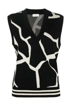 Dries Van Noten Vesten Sleeveless Knitwear Black -Dries Van Noten Verkoopwinkel 53c6b853d86926de9184edc2a7881b20