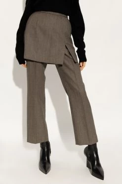 Dries Van Noten Vrijetijds Broeken Checked Trousers Gray