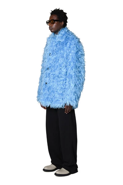 Dries Van Noten Jassen Faux Fur & Shearling Jackets Blue 4 Dries Van Noten Jassen Faux Fur & Shearling Jackets Blue - Afbeelding 2