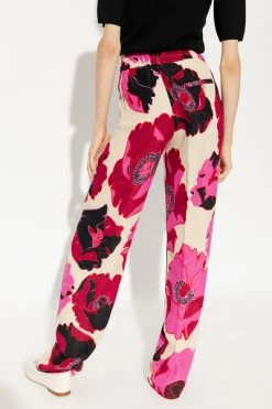 Dries Van Noten Chino's Trousers With Floral Motif Pink -Dries Van Noten Verkoopwinkel 645da2a35708376c40f6a836b76bd122