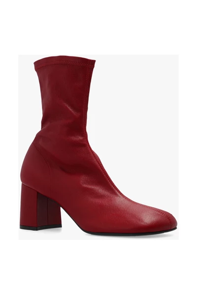 Dries Van Noten Enkellaarsjes Leather Heeled Ankle Boots Red 4 Dries Van Noten Enkellaarsjes Leather Heeled Ankle Boots Red - Afbeelding 2