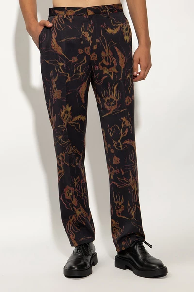 Dries Van Noten Kostuums Trousers With Floral Motif Brown 3 Dries Van Noten Kostuums Trousers With Floral Motif Brown - Afbeelding 2