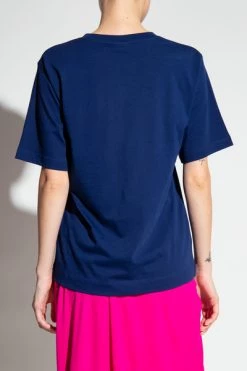 Dries Van Noten T-shirts Cotton T-shirt Blue -Dries Van Noten Verkoopwinkel 8870e8935d20f1078f45ca765611b067