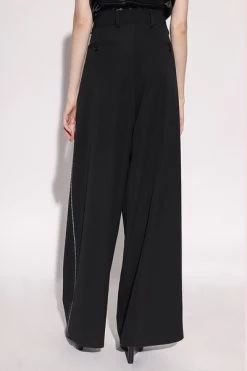 Dries Van Noten Wijde Broeken Wide Leg Trousers Black