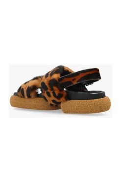 Dries Van Noten Sandalen Sandals With Animal Motif Brown