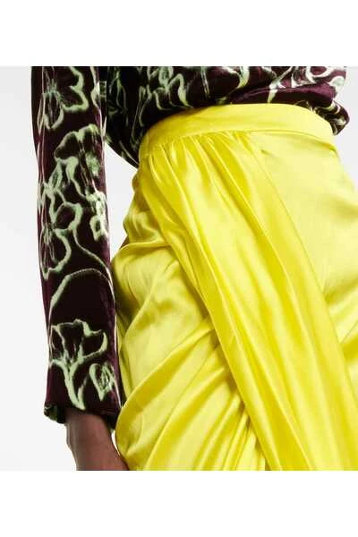 Dries Van Noten Midirokken Midi Skirts Yellow 3 Dries Van Noten Midirokken Midi Skirts Yellow