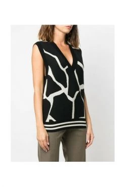 Dries Van Noten Vesten Sleeveless Knitwear Black -Dries Van Noten Verkoopwinkel 99c870d734a601b0b1e55b165f73efdc