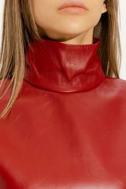 Dries Van Noten Tops Leather Top Red