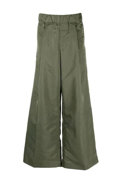 Dries Van Noten Broeken Wide Trousers Green 3 Dries Van Noten Broeken Wide Trousers Green