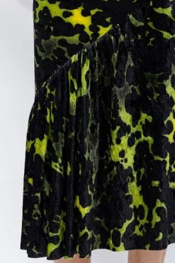 Dries Van Noten Maxi Jurken Velour Dress Black