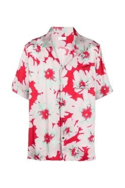 Dries Van Noten Korte Mouwen Overhemden Short Sleeve Shirts Red
