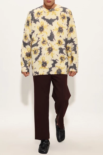 Dries Van Noten Truien & Vesten Floral Swearer Beige 4 Dries Van Noten Truien & Vesten Floral Swearer Beige - Afbeelding 3
