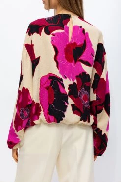 Dries Van Noten Blouses Floral Top Pink -Dries Van Noten Verkoopwinkel c221ba6e3175eae69bcf78b47f9feeb6