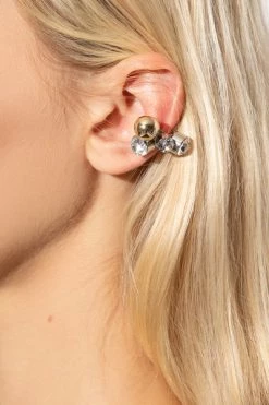 Dries Van Noten Oorbellen Crystal-embellished Ear Cuff Gray -Dries Van Noten Verkoopwinkel d51bce5f1b2c8893b0da5440c84b4f58