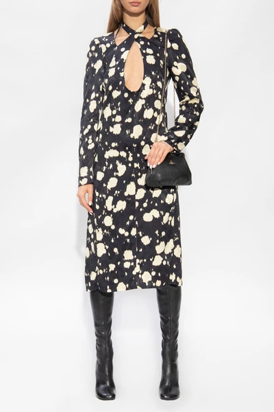 Dries Van Noten Casual Jurken Dress With Plunging Neckline Black 3 Dries Van Noten Casual Jurken Dress With Plunging Neckline Black