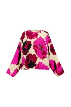 Dries Van Noten Blouses Floral Top Pink -Dries Van Noten Verkoopwinkel e647b57ca55081b4f3a9f18525e75251