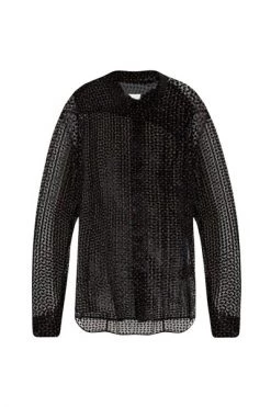 Dries Van Noten Casual Overhemden Transparent Shirt Black -Dries Van Noten Verkoopwinkel eca5a7bb0059425ac4c55916a2a0eaff