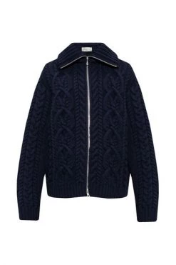 Dries Van Noten Vesten Wool Cardigan With Collar Blue -Dries Van Noten Verkoopwinkel f12945b3a9c35e46688998c43e6bc2bd